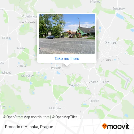 Карта Prosetín u Hlinska