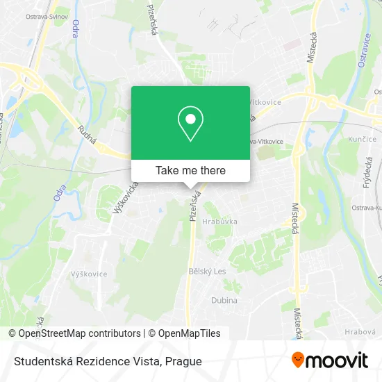 Карта Studentská Rezidence Vista