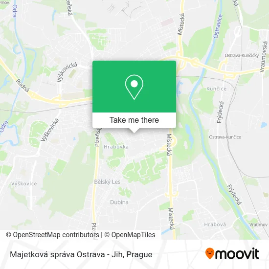 Карта Majetková správa Ostrava - Jih