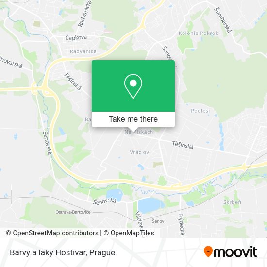Карта Barvy a laky Hostivar