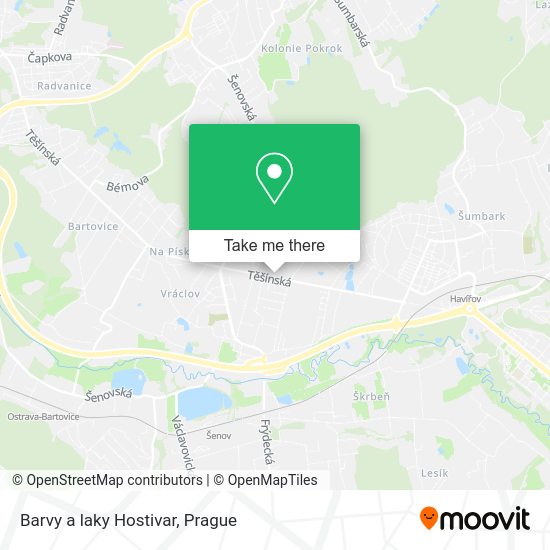Карта Barvy a laky Hostivar