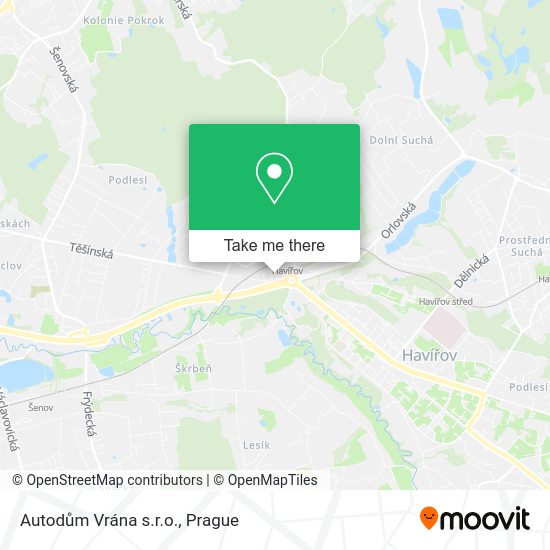 Карта Autodům Vrána s.r.o.