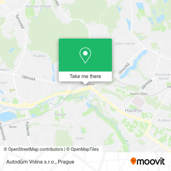 Карта Autodům Vrána s.r.o.