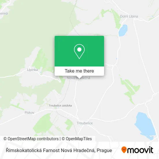 Карта Římskokatolická Farnost Nová Hradečná