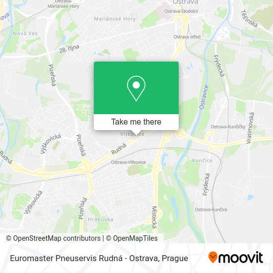Карта Euromaster Pneuservis Rudná - Ostrava