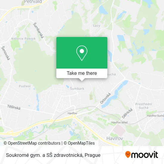 Карта Soukromé gym. a SŠ zdravotnická