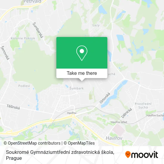 Карта Soukromé Gymnáziumtřední zdravotnická škola