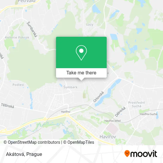 Карта Akátová