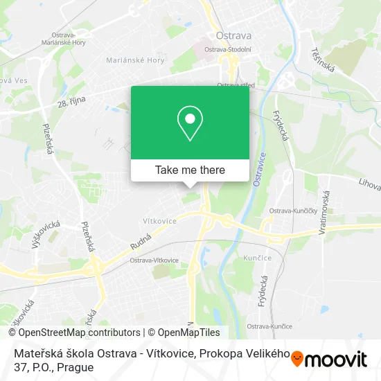 Mateřská škola Ostrava - Vítkovice, Prokopa Velikého 37, P.O. map