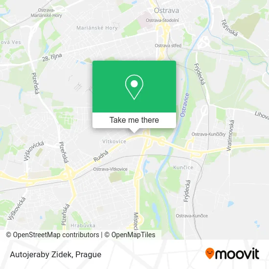 Autojeraby Zidek map