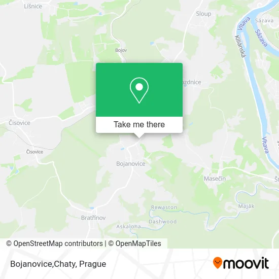 Карта Bojanovice,Chaty