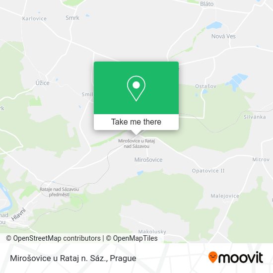 Карта Mirošovice u Rataj n. Sáz.