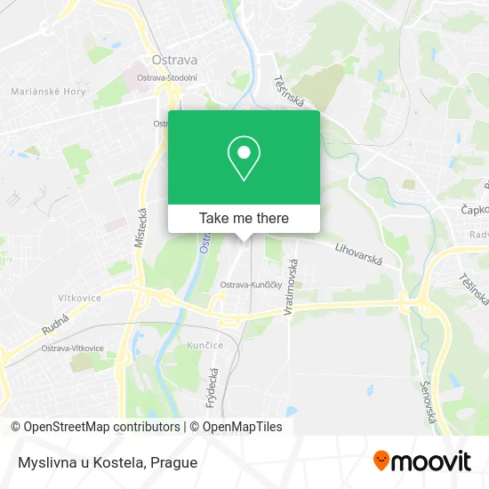 Карта Myslivna u Kostela