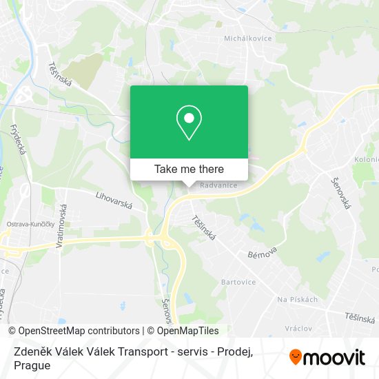 Карта Zdeněk Válek Válek Transport - servis - Prodej