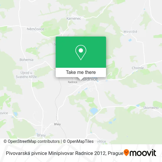 Карта Pivovarská pivnice Minipivovar Radnice 2012