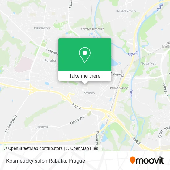 Карта Kosmetický salon Rabaka