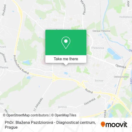 Карта PhDr. Blažena Pazdziorová - Diagnostical centrum