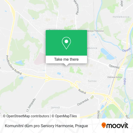 Карта Komunitní dům pro Seniory Harmonie