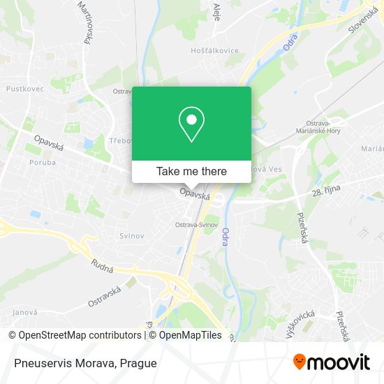 Карта Pneuservis Morava