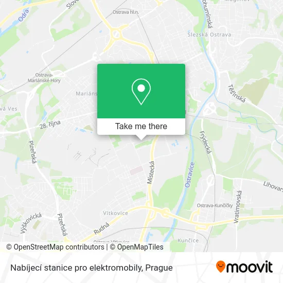 Nabíjecí stanice pro elektromobily map
