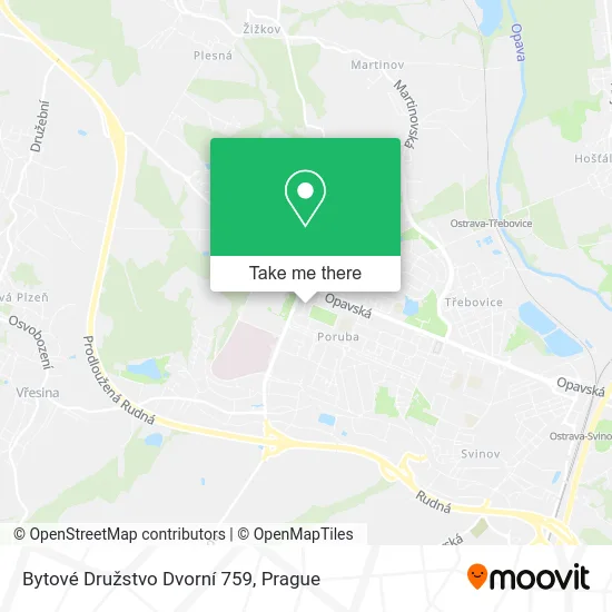 Карта Bytové Družstvo Dvorní 759