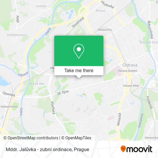 Карта Mddr. Jalůvka - zubní ordinace