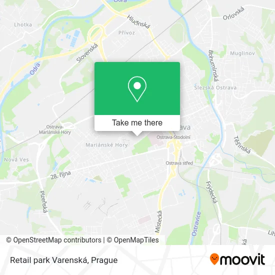 Карта Retail park Varenská