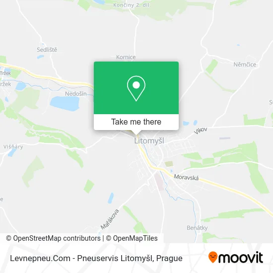 Карта Levnepneu.Com - Pneuservis Litomyšl