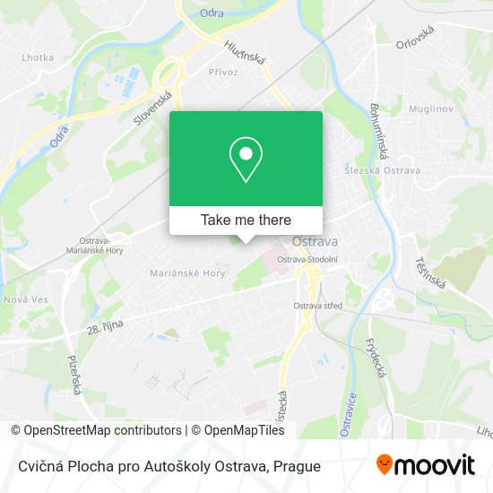 Карта Cvičná Plocha pro Autoškoly Ostrava