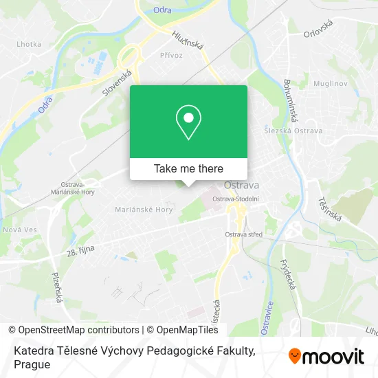Карта Katedra Tělesné Výchovy Pedagogické Fakulty