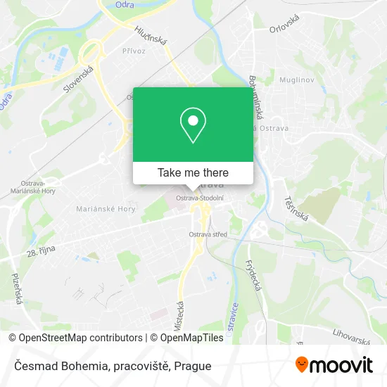 Карта Česmad Bohemia, pracoviště