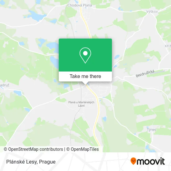 Карта Plánské Lesy