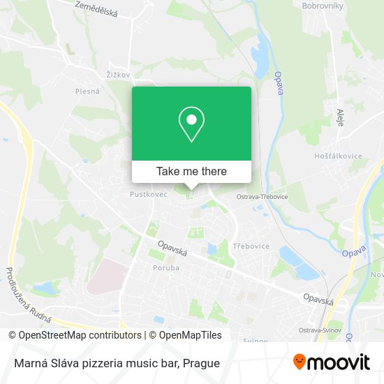 Карта Marná Sláva pizzeria music bar