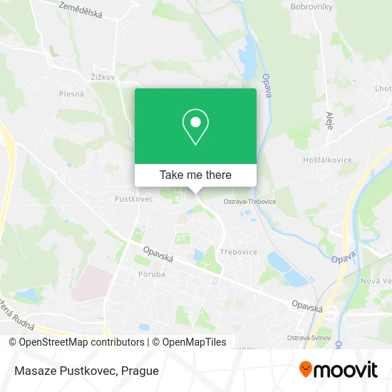 Карта Masaze Pustkovec