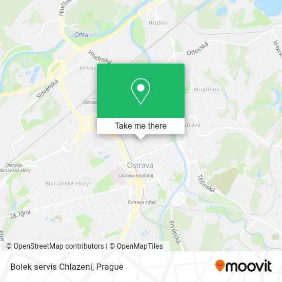 Bolek servis Chlazení map