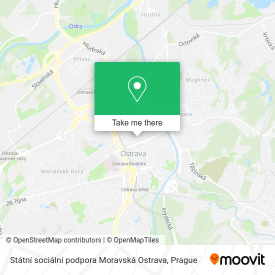 Карта Státní sociální podpora Moravská Ostrava