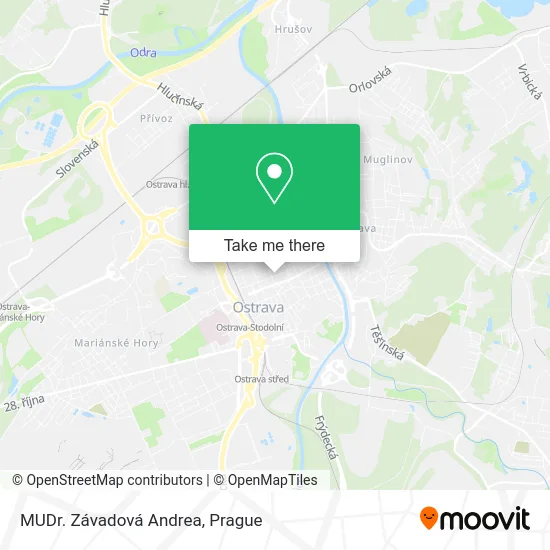 Карта MUDr. Závadová Andrea