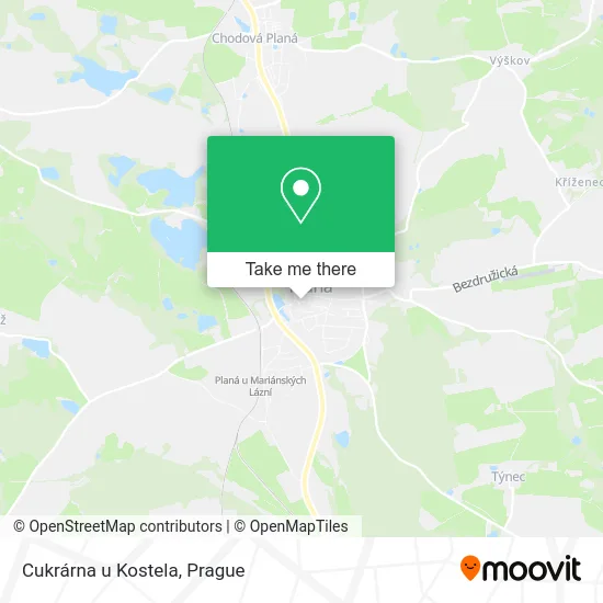 Карта Cukrárna u Kostela