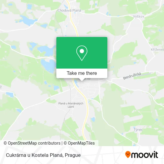 Карта Cukrárna u Kostela Planá