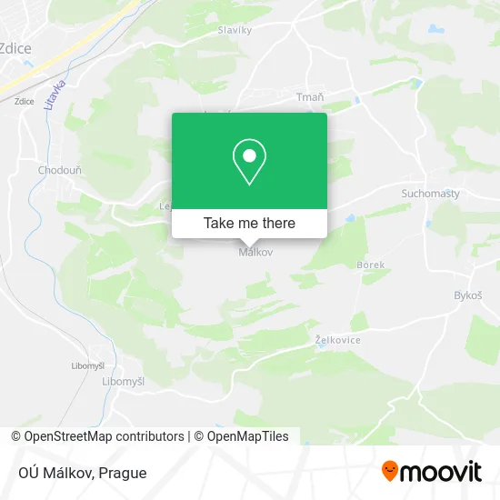 Карта OÚ Málkov