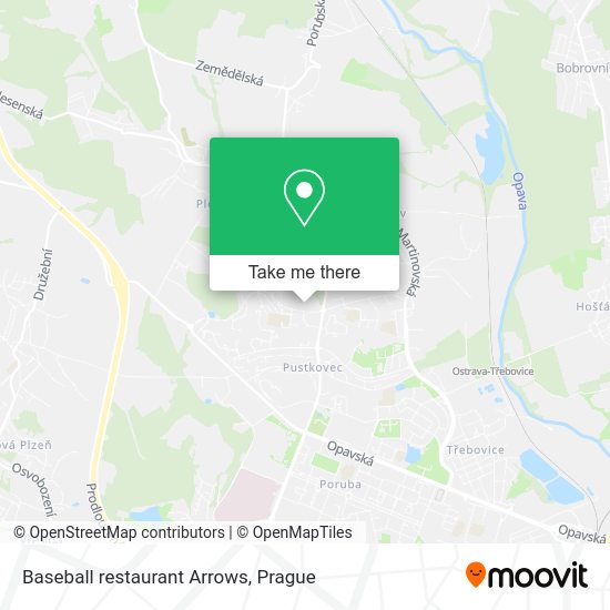 Baseball restaurant Arrows map