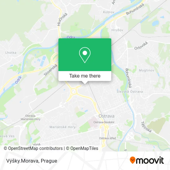 Карта Výšky.Morava