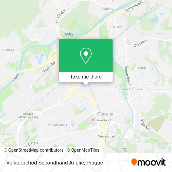 Карта Velkoobchod Secondhand Anglie