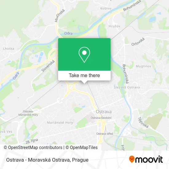 Карта Ostrava - Moravská Ostrava
