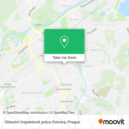 Oblastní inspektorát práce Ostrava map