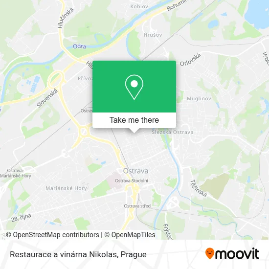 Карта Restaurace a vinárna Nikolas