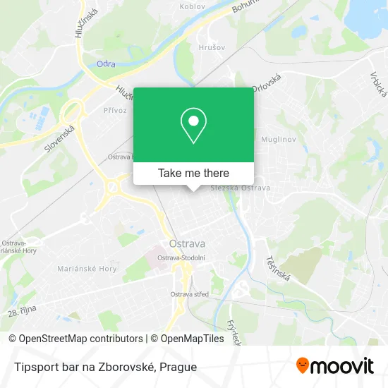 Карта Tipsport bar na Zborovské