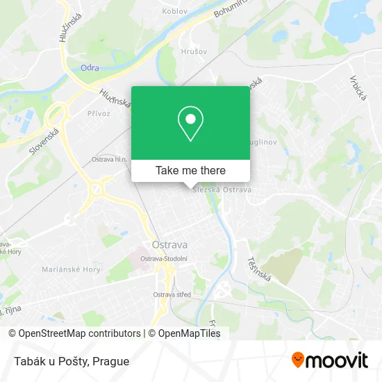 Карта Tabák u Pošty