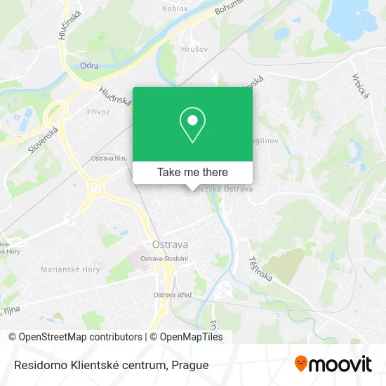 Карта Residomo Klientské centrum