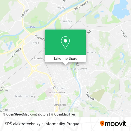 Карта SPŠ elektrotechniky a informatiky